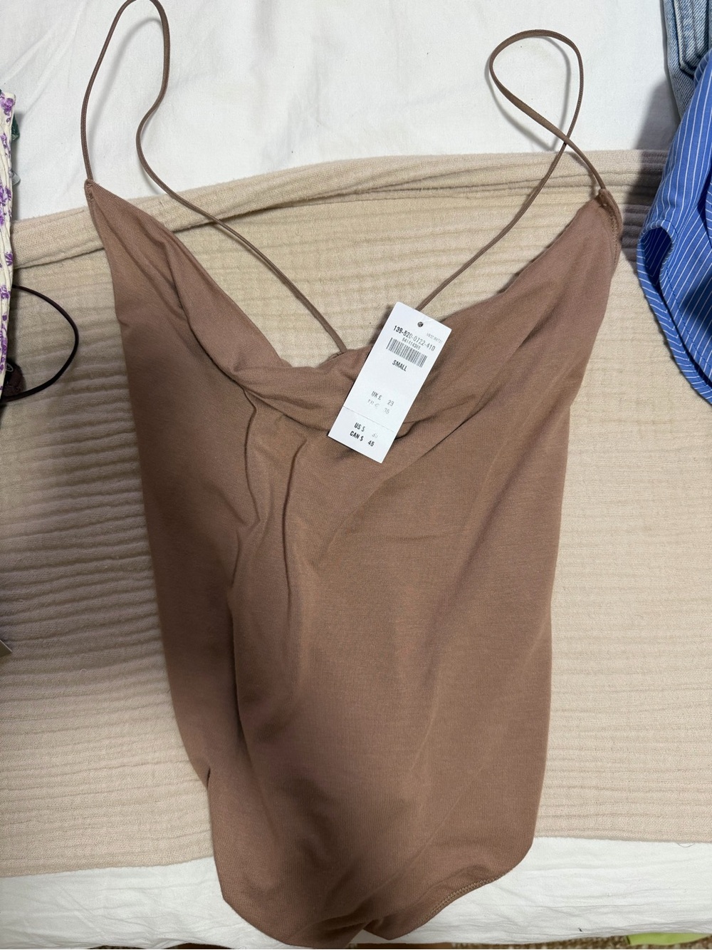 Abercrombie & Fitch Brown Drapey Tank Top bodysuit